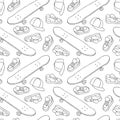 Nature Seamless Pattern in Black and White