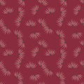 Nature seamless pattern with little random tropic bush elements. Pink background. Simple stylistic