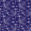 Nature seamless pattern. Vector textile or wrapping paper design. Nature background with botanical ornament. Royalty Free Stock Photo
