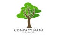Nature shady tree illustration logo vector