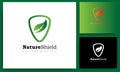 nature shield green business technology vector logo