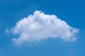Nature single white cloud on clear blue sky background Royalty Free Stock Photo