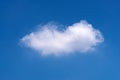 Nature single white cloud on clear blue sky background Royalty Free Stock Photo