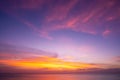 Nature sky sunset or sunrise over sea Beautiful cloudscape scenery Amazing light of nature Landscape background Royalty Free Stock Photo