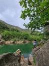 Nature in Southern France. River and forest.HÃ©rault River Royalty Free Stock Photo