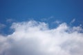 Nature, space and atmosphere with clouds in blue sky for heaven, peace and climate. Sunshine, mockup and dream with