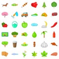 Nature sport icons set, cartoon style Royalty Free Stock Photo