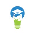 Nature student bulb shape concept vector logo Royalty Free Stock Photo
