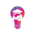 Nature student bulb shape concept vector logo Royalty Free Stock Photo