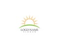 Nature sun logo design vector