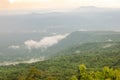 The nature of sunset and mist in rainforest. Royalty Free Stock Photo