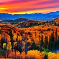 Nature sunsets mountains landscapes nature background- Ai generative