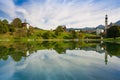 Nature swimming pool in Reith, Austria Royalty Free Stock Photo