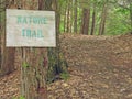 Nature trail and sign, Berkshires, Massachusetts Royalty Free Stock Photo