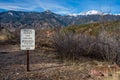 Nature trail sign colorado springs garden of the gods rocky mountains adventure travel photography Royalty Free Stock Photo