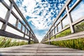 The Nature Trail Wooden Bridge. Royalty Free Stock Photo