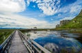 The Nature Trail Wooden Bridge. Royalty Free Stock Photo