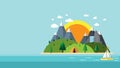 Nature travel flat design.