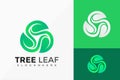 Nature Tree Leaf Logo Vector Design. Abstract emblem, designs concept, logos, logotype element for template Royalty Free Stock Photo