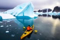 Nature trip winter adventure kayaking in Antarctica