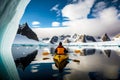 Nature trip winter adventure kayaking in Antarctica