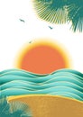 Nature tropical seascape background with sunlight