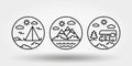 Nature, vacation, camping. Set of icons, logos Royalty Free Stock Photo