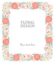 Nature vector floral vignettes, frame or borders