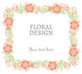 Nature vector floral vignettes, frame or borders