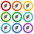 Nature vector icons, set of colorful flat design buttons for webdesign and mobile applications Royalty Free Stock Photo