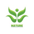 Nature - vector logo concept illustration. Ecology logo. Leafs logo. Bio product logo. Ecology logo. Sprouts, leaves.