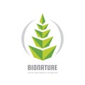 Nature vector logo template illustration in flat style. Green leaf creative sign. Ear of wheat. Agriculture concept. Design elemen Royalty Free Stock Photo