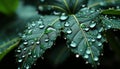 Nature vibrant beauty in a wet leaf, reflecting summer freshness generated by AI