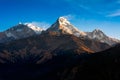 Nature view of Himalayan mountain range at Poon hill view point,Nepal. Royalty Free Stock Photo