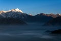 Nature view of Himalayan mountain range at Poon hill view point,Nepal. Royalty Free Stock Photo