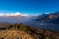 Nature view of Himalayan mountain range at Poon hill view point,Nepal. Royalty Free Stock Photo