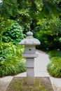 Nature view of Japanese garden and Stone Walk Way Path Middle Garden background Royalty Free Stock Photo