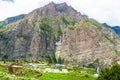 Nature view and traditional stone houses in Annapurna Conservation Area, Nepal Royalty Free Stock Photo