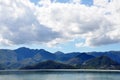 Nature views of Lake Skadar in Montenegro. Green mountains panorama Royalty Free Stock Photo