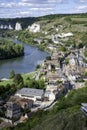 the nature of the village of les andelys with the river seine Royalty Free Stock Photo