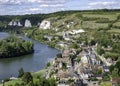 the nature of the village of les andelys with the river seine Royalty Free Stock Photo