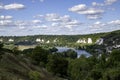 the nature of the village of les andelys with the river seine Royalty Free Stock Photo