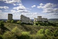 the nature of the village of les andelys with the ruins of the castle Royalty Free Stock Photo