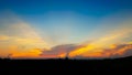 Nature vivid twilight sunset over bright light sky soft focus of the landscape city country the beautiful sky. photo shooting from Royalty Free Stock Photo
