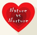 Nature Vs Nurture Hearts Means Theory Of Natural Intelligence Against Development - 3d Illustration