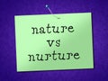 Nature Vs Nurture Words Means Theory Of Natural Intelligence Against Development - 3d Illustration