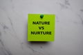 Nature Vs Nurture write on sticky note isolated on Office Desk