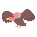 Nature vulture icon cartoon vector. Bird animal