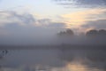 Nature early morning sunrise sky and lake