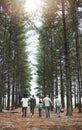 Nature walk, family and park, outdoor and together bonding with trees and spending quality time on picnic. Grandparents Royalty Free Stock Photo